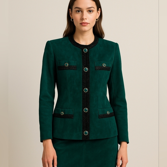 ⭐️ Host Pick ⭐️Danier Leather | Suede Green Belted Skirt Set - Picture 15 of 15